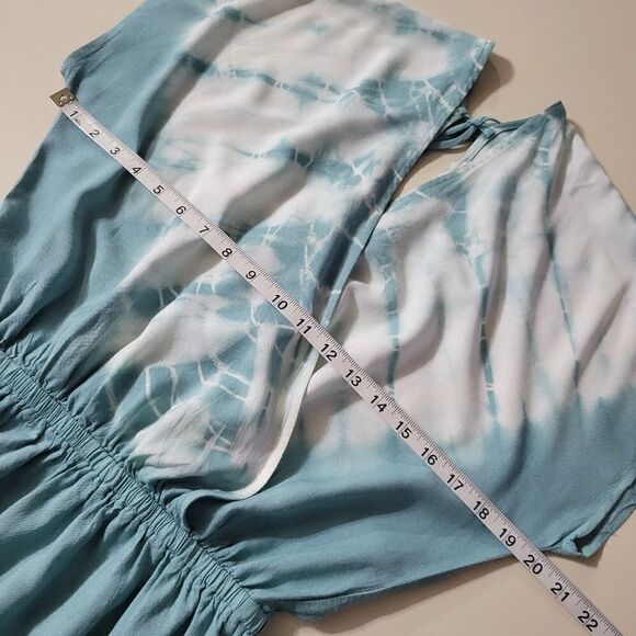 Promesa Women's Teal Surplice Romper - Picture 3 of 13